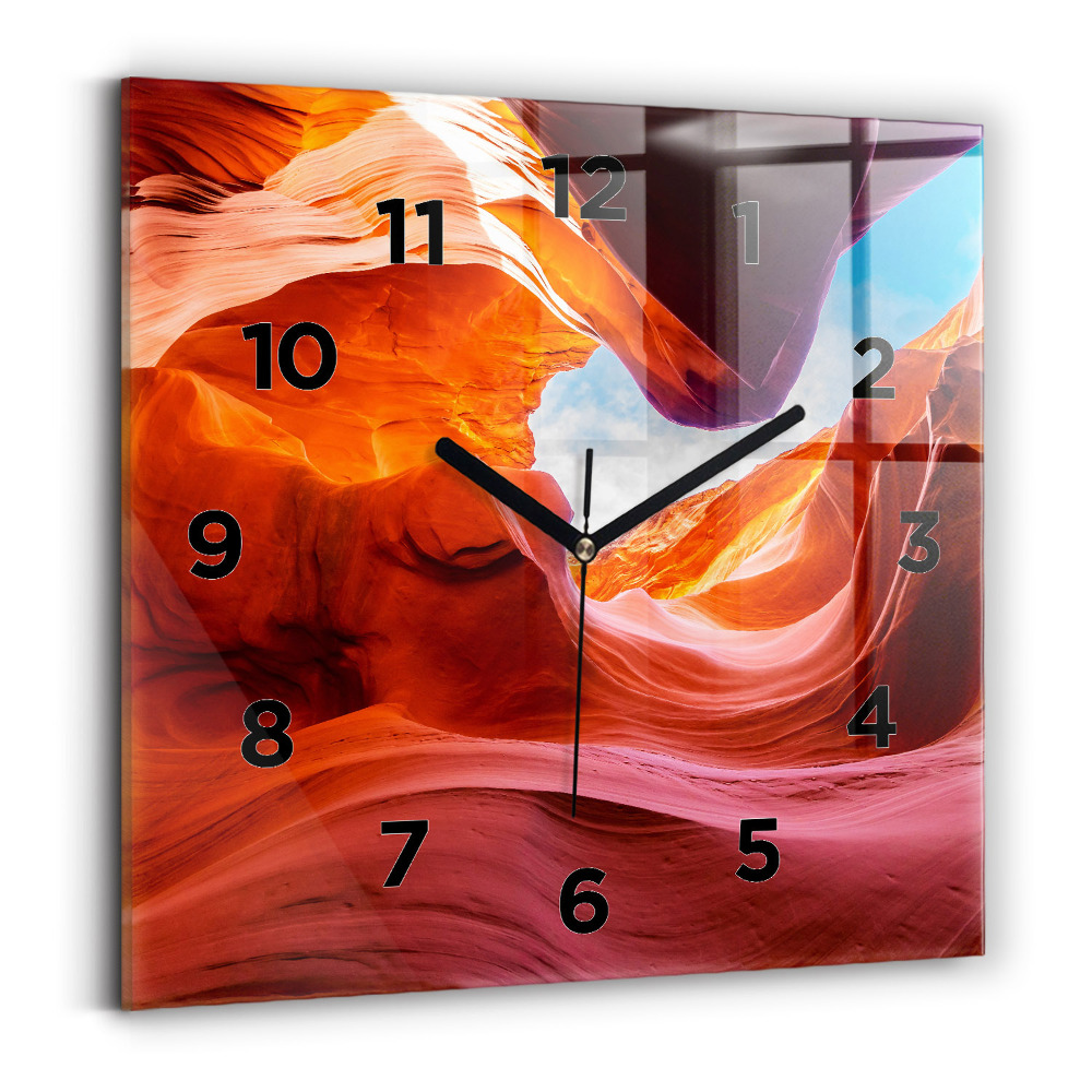 Horloge carrée en verre Canyon