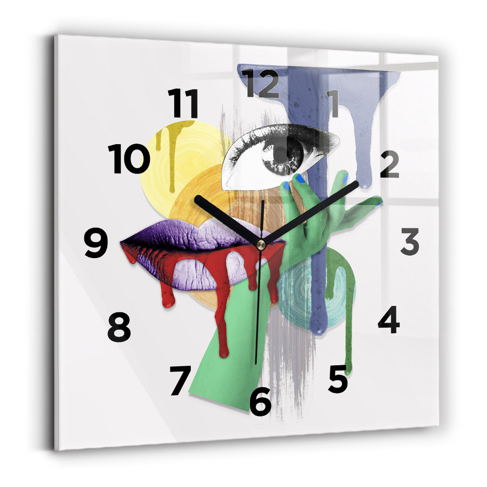 Horloge murale carrée Collage surréaliste