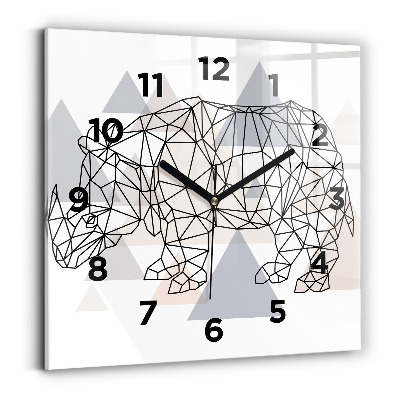 Horloge carrée en verre Motif géométrique