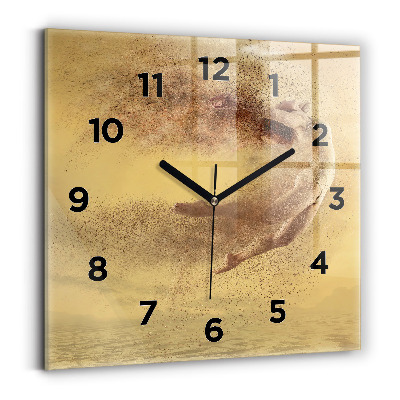 Horloge carrée en verre Femme en silhouette