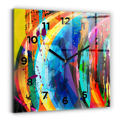 Horloge carrée en verre Fond abstrait