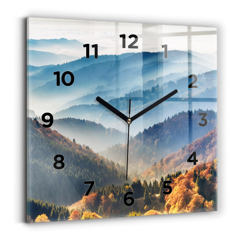 Horloge murale carrée Paysage de montagne