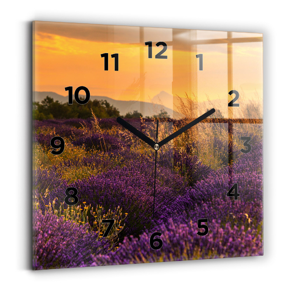 Horloge murale carrée Prairie de lavande France