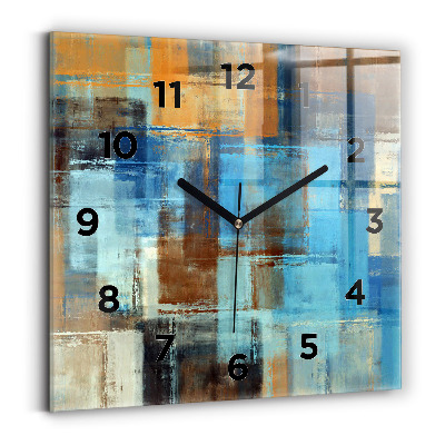 Horloge carrée en verre Fond coloré - abstrait