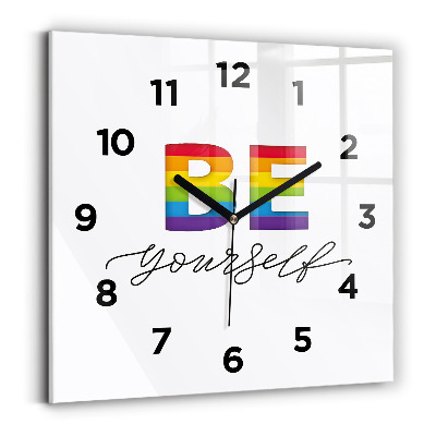 Horloge murale carrée Inscription 