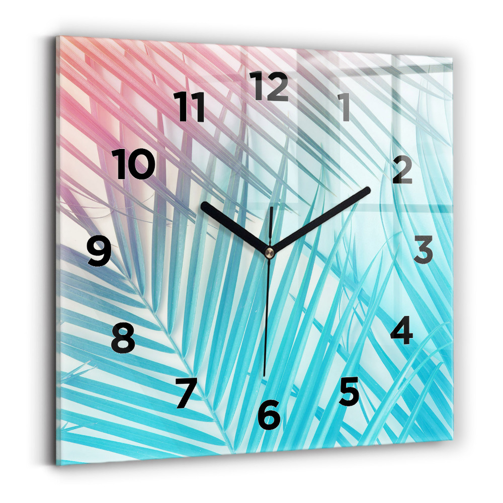 Horloge murale carrée Palmier tropical