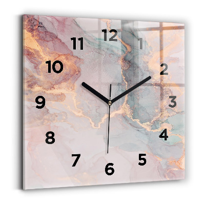 Pendule carrée en verre Texture de marbre