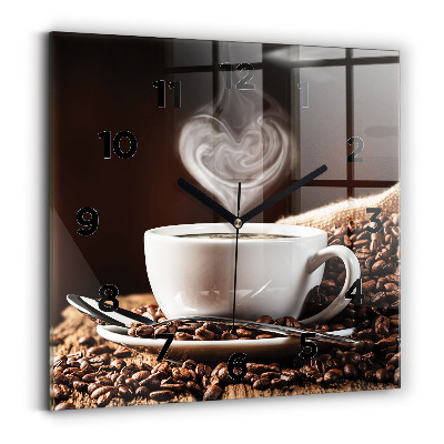 Pendule carrée en verre Coupe de café
