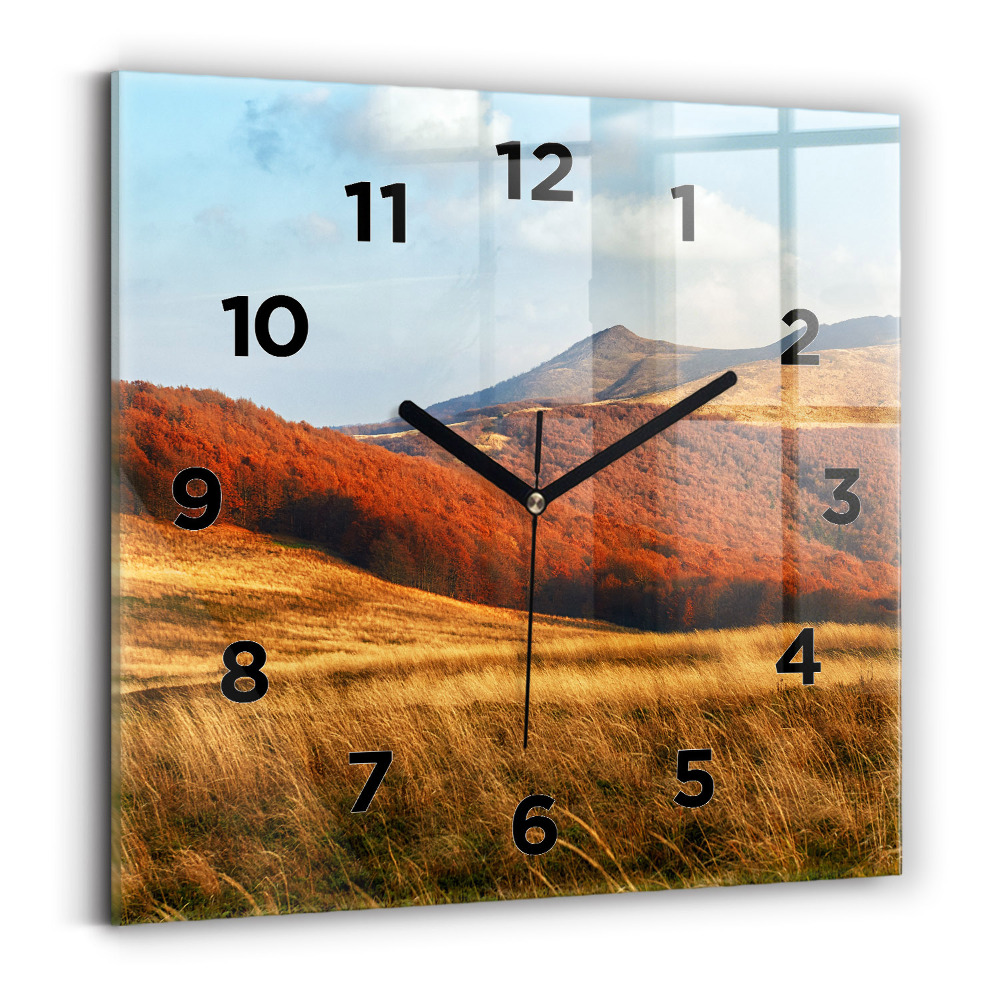 Horloge murale carrée Paysage de montagne