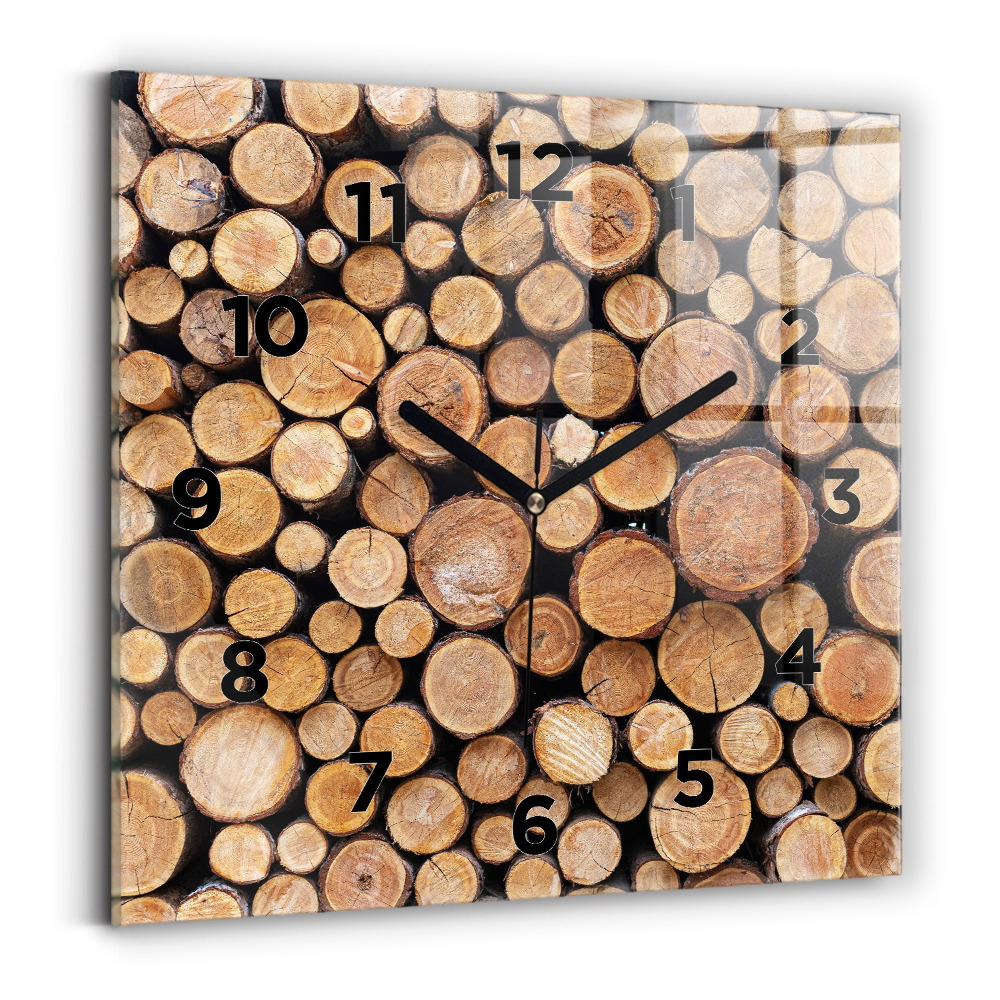 Pendule carrée en verre Cercles d'arbres