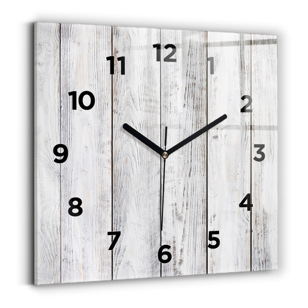 Pendule carrée en verre Planches peintes