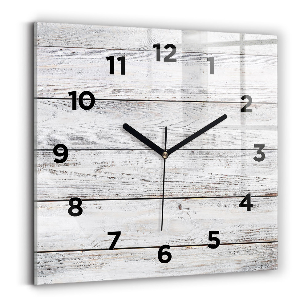 Horloge carrée en verre Planches peintes