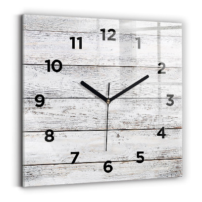 Horloge carrée en verre Planches peintes