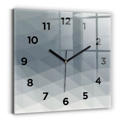 Horloge carrée en verre Abstraction grise