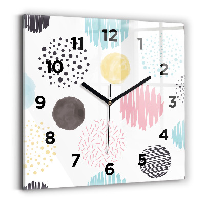 Pendule carrée en verre Motif géométrique