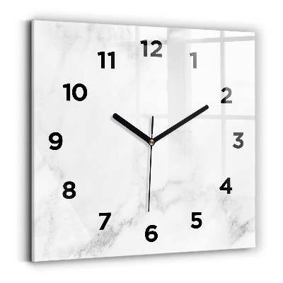 Horloge carrée en verre Marbre élégant