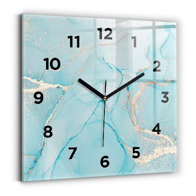 Horloge carrée en verre Marbre décoratif
