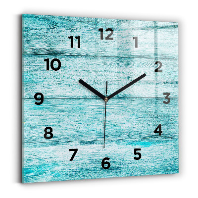 Pendule carrée en verre Vieux bois bleu
