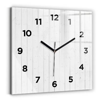 Horloge murale carrée Motif de panneaux en bois