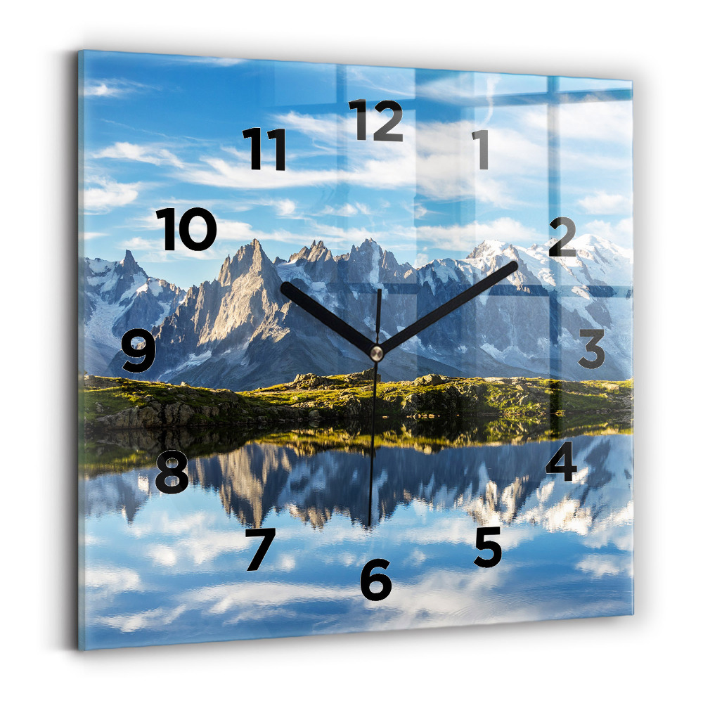 Horloge murale carrée Vallée de Chamonix, Alpes françaises