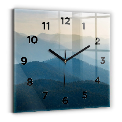 Pendule carrée en verre Paysage abstrait de montagne