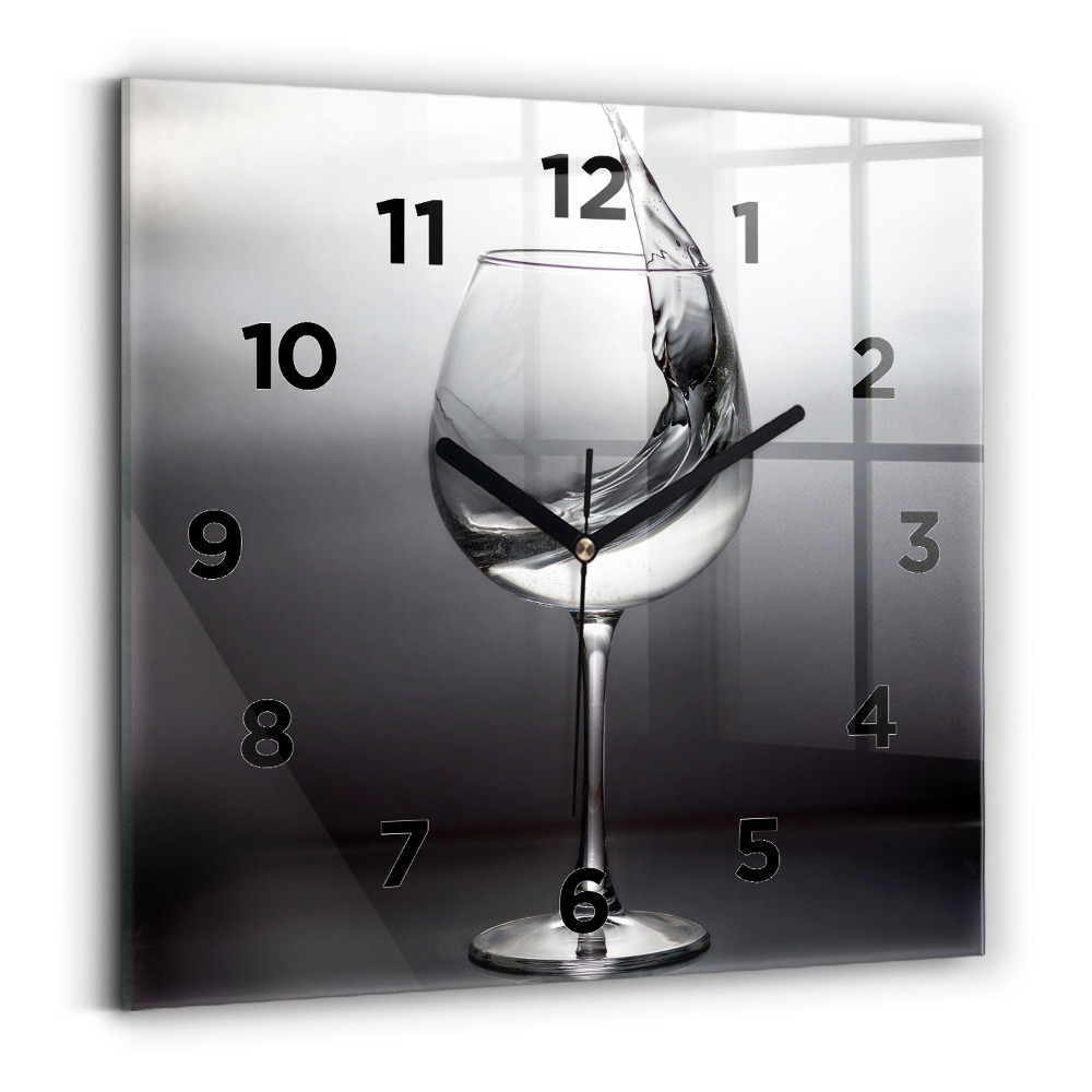 Horloge murale carrée Verre à vin