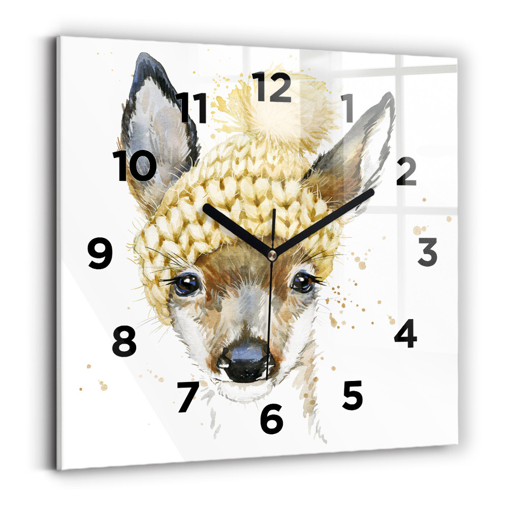 Horloge murale carrée Cerf