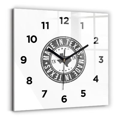Horloge murale carrée Timbre du Texas