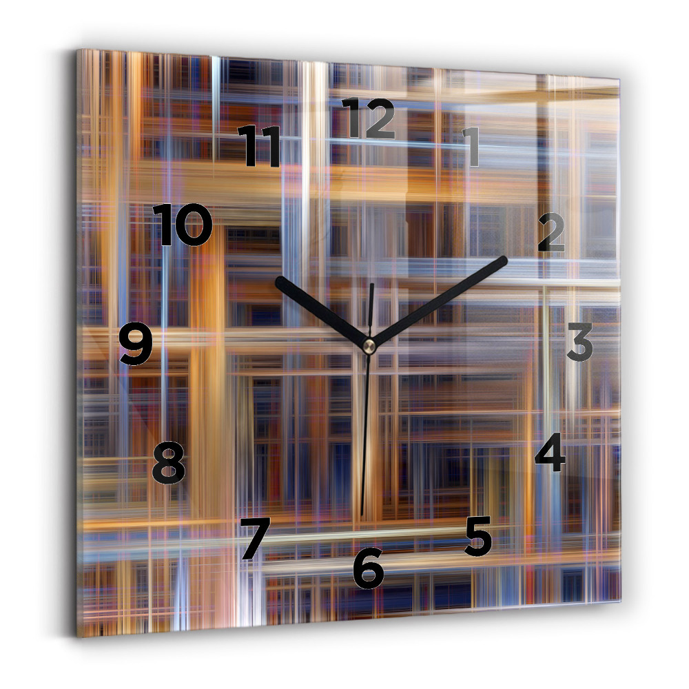 Horloge carrée en verre Abstraction géométrique