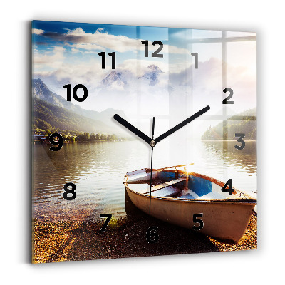 Horloge murale carrée Vue d'un lac
