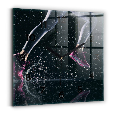 Pendule carrée en verre Mode de vie sain et course à pied