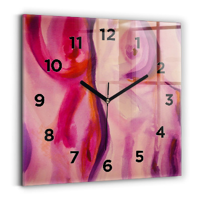 Horloge carrée en verre Peinture de femmes