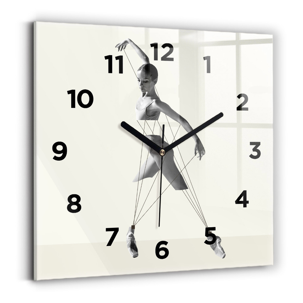Horloge carrée en verre Danseuse abstraite