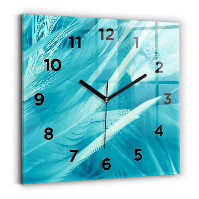Horloge carrée en verre Vert turquoise vintage