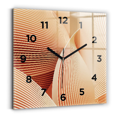 Horloge murale carrée Motif abstrait de vagues
