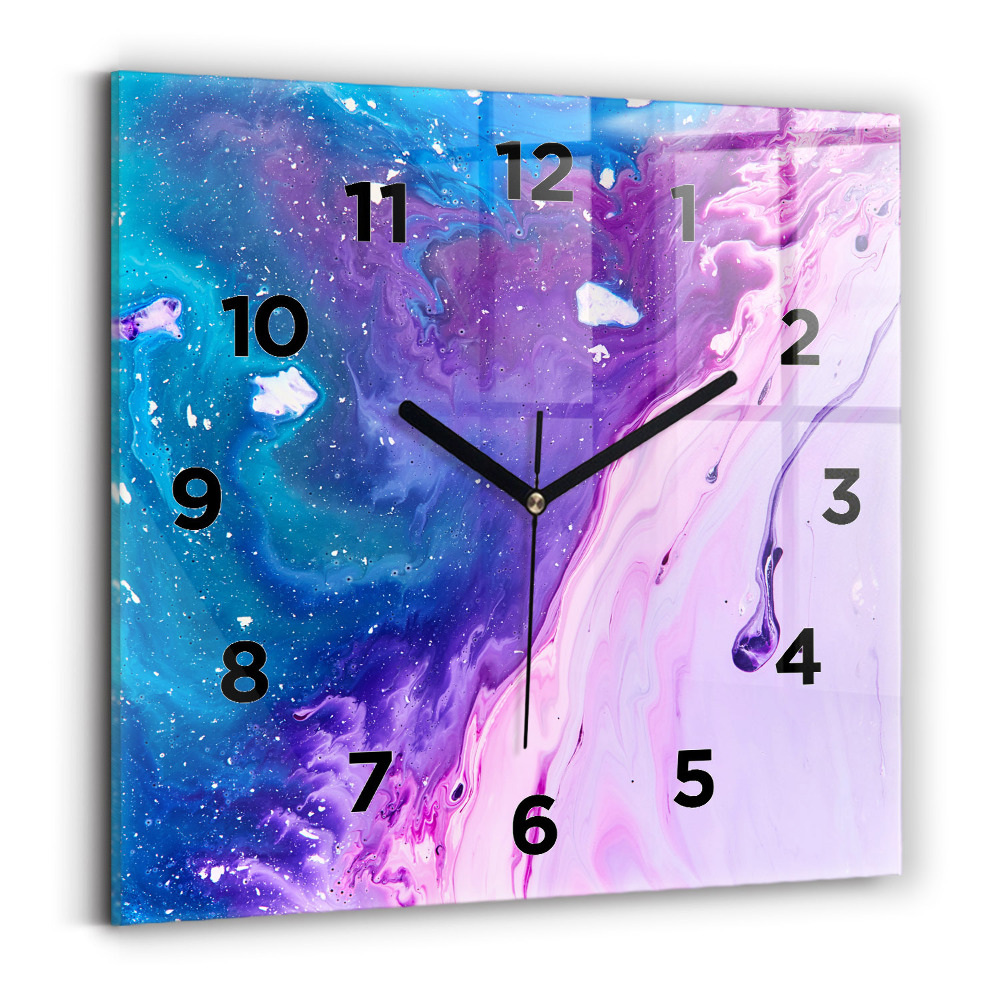 Pendule carrée en verre Fond coloré