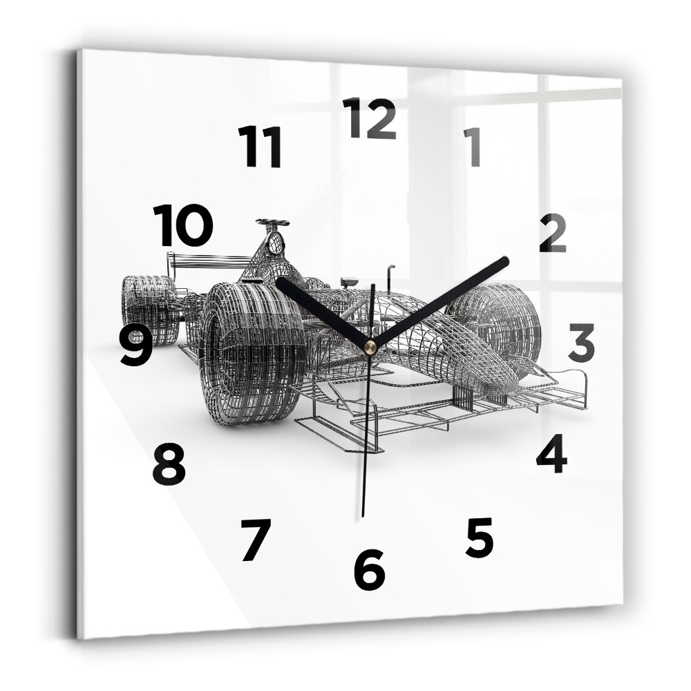 Horloge carrée en verre Structure d'une voiture de F1