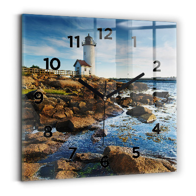 Pendule carrée en verre Phare d'Annisquam