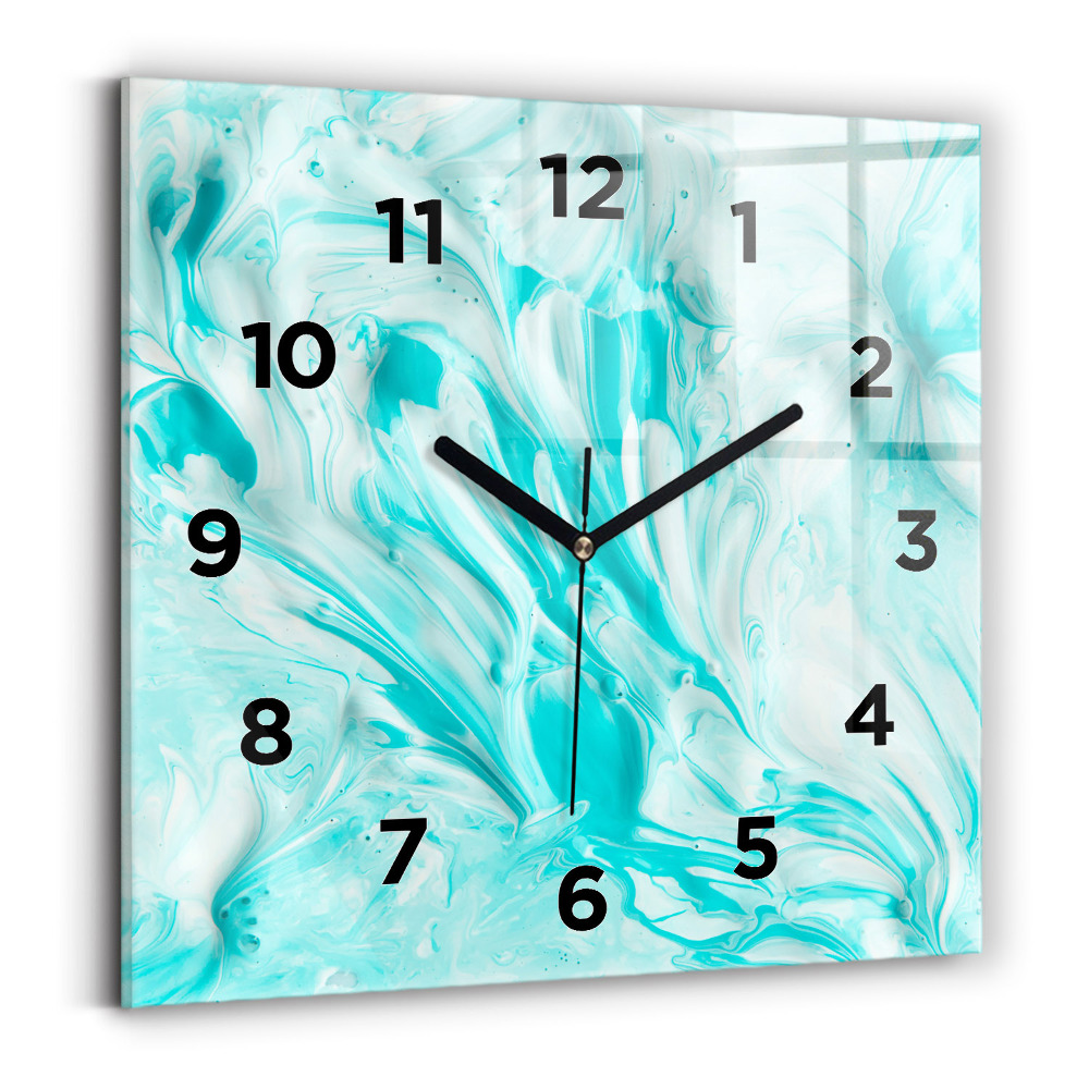 Horloge murale carrée Abstraction bleue