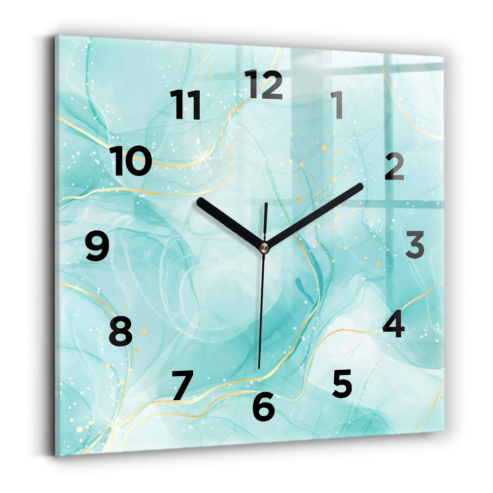 Pendule carrée en verre Marbre abstrait