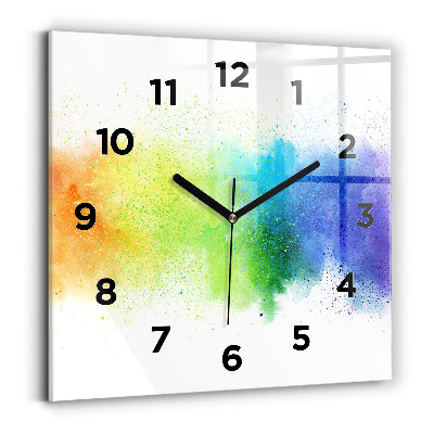 Horloge murale carrée Arc-en-ciel abstrait