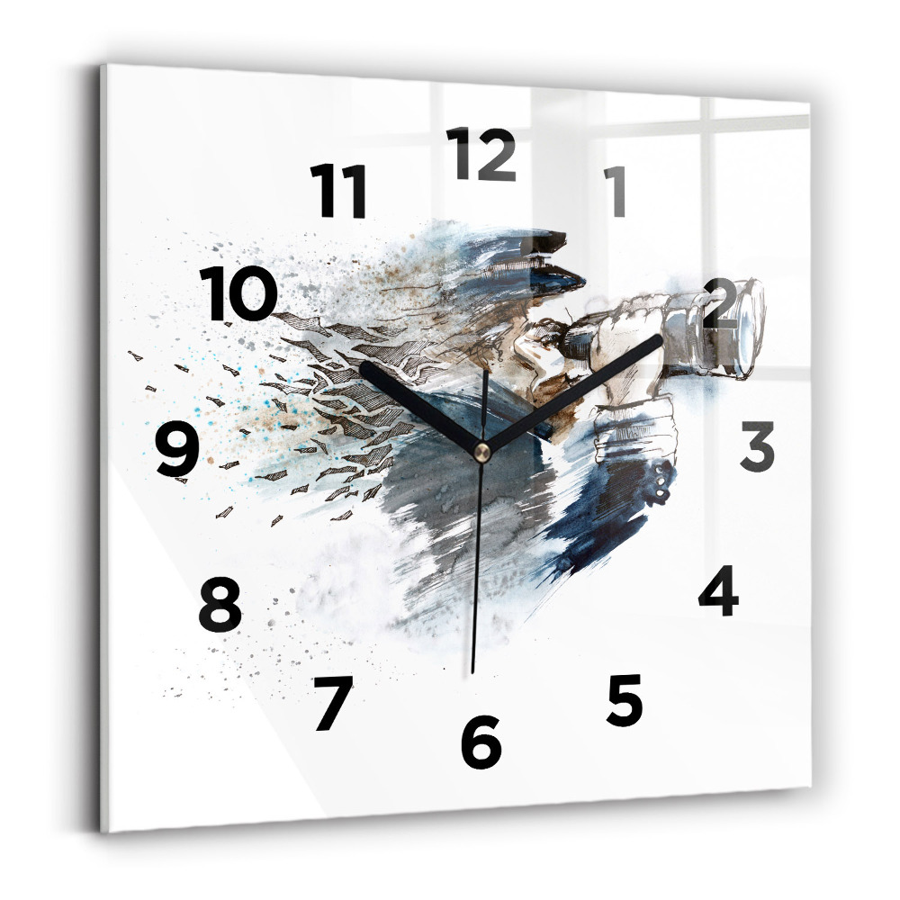 Pendule carrée en verre Capitaine avec jumelles