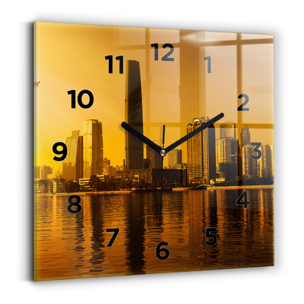 Pendule carrée en verre Rivière Zhujiang, Chine