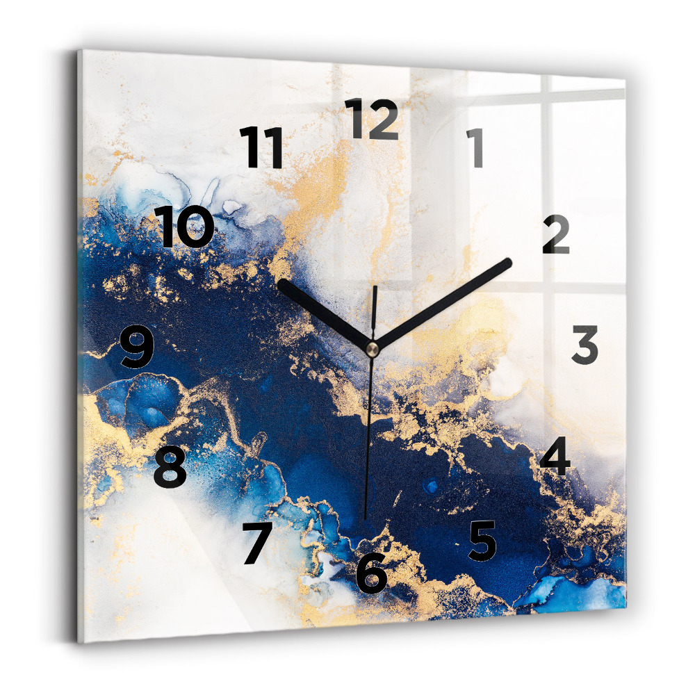 Pendule carrée en verre Motif de marbre