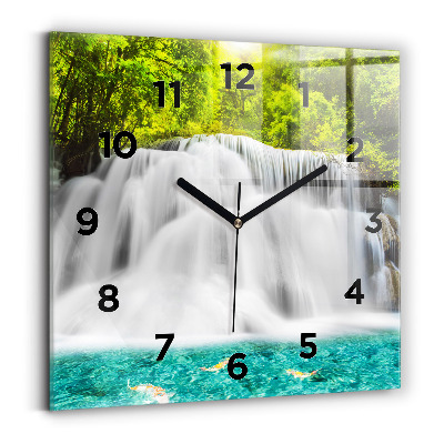 Horloge carrée en verre Chute d'eau en Thaïlande