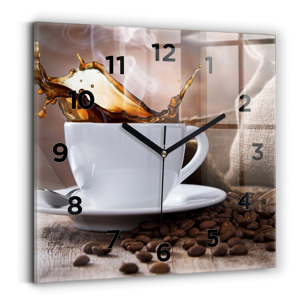 Horloge murale carrée Tasse de café
