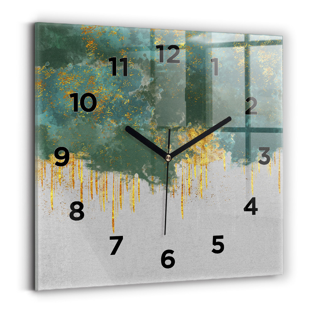 Pendule carrée en verre Motif décoratif