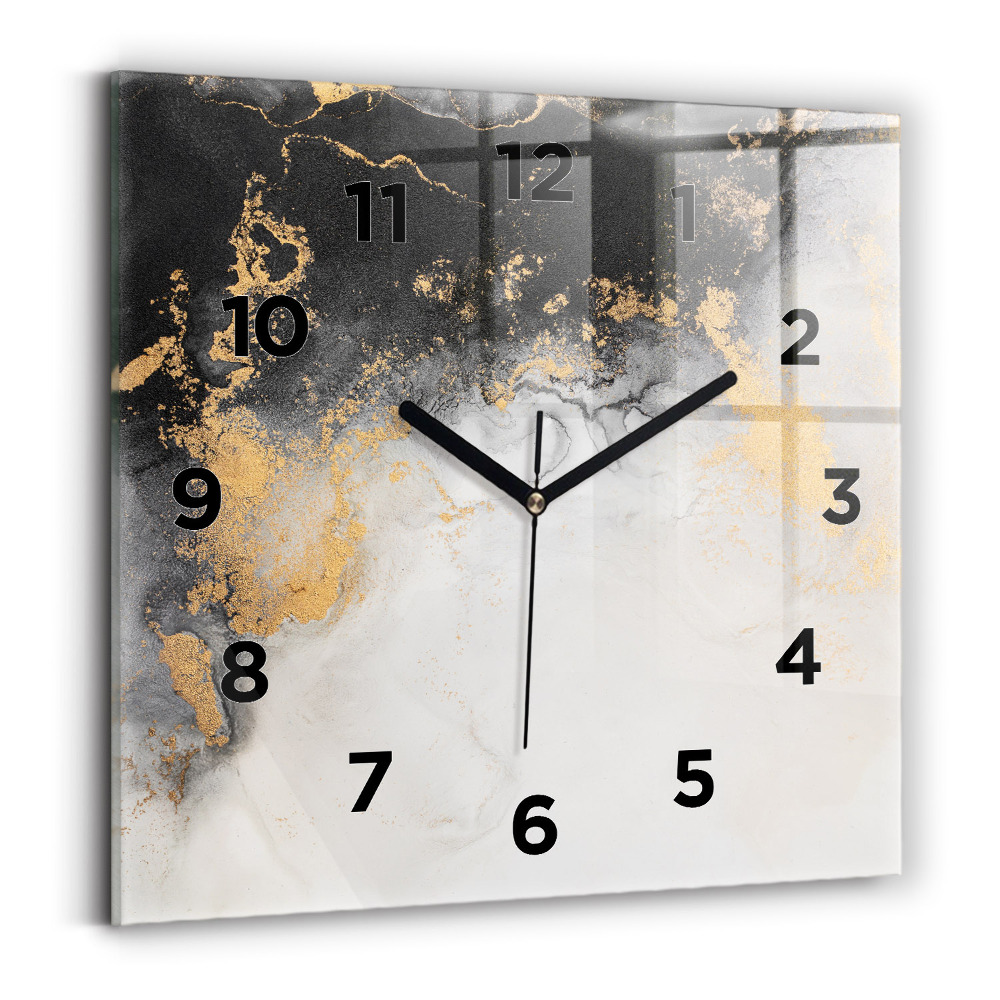 Horloge carrée en verre Marbre artistique
