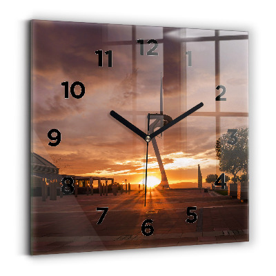 Horloge carrée en verre Parc olympique de Barcelone