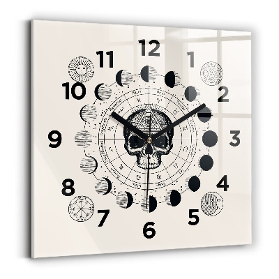 Horloge carrée en verre Phases de la lune